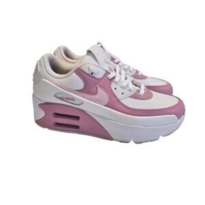 Nike Air Max 90 LV8 Double Air Stacked Platform Shoes Womens 7 Pink FD4328-110
